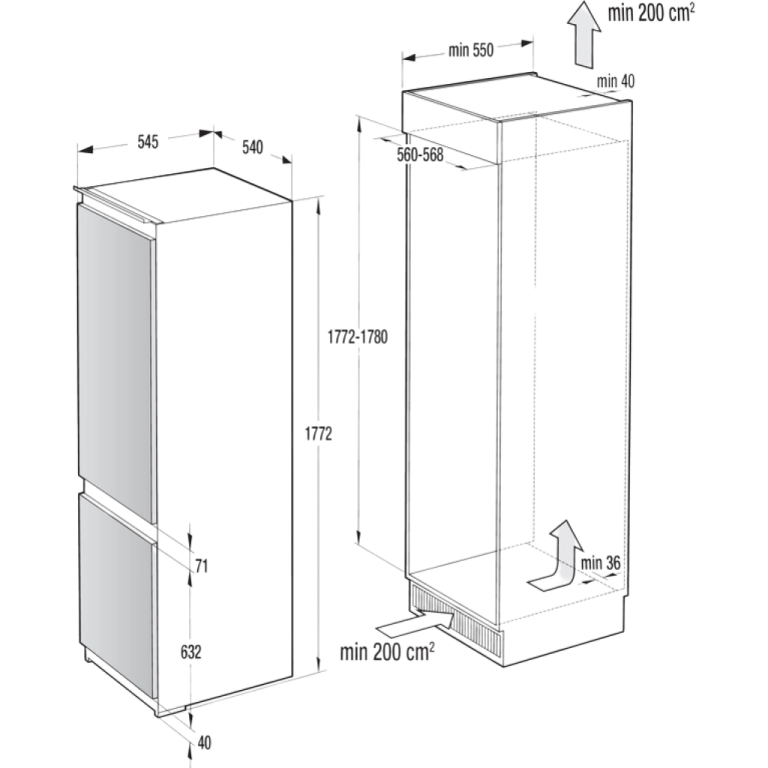 Хладилник за вграждане Gorenje NRKI4182P1