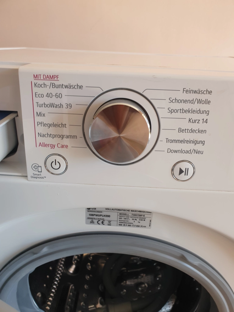 Пералня LG F4WV708P1E, 8 кг, 1400 об./мин.