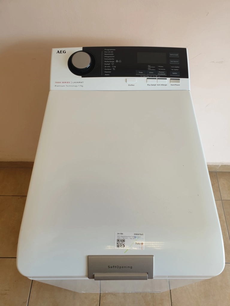 Пералня с горно зареждане AEG L7TB37STL, 7 кг/1300 об./мин.